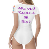 Womens Crew Neck Short Sleeve Slim Fit Bodysuit