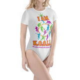 Womens Crew Neck Short Sleeve Slim Fit Bodysuit