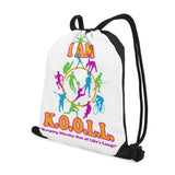 New Style Black Gym Drawstring Bag(Single-Sided Print)