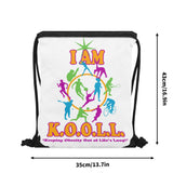 New Style Black Gym Drawstring Bag(Single-Sided Print)